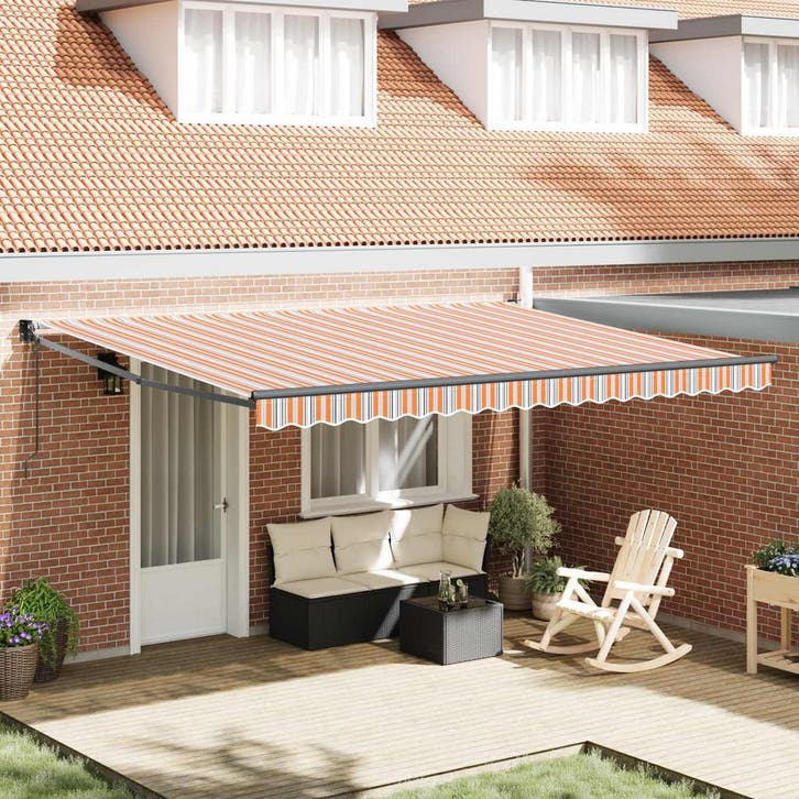 vidaXL Inklapbare Luifel Multikleur 450 × 300 cm, Jardin & Terrasse, Protection solaire, Envoi