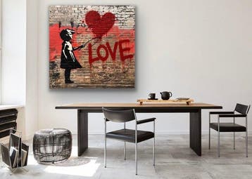 EMIR BERCUTTE - STREET ART JUST LOVE 2 - Toile L - LIMITED