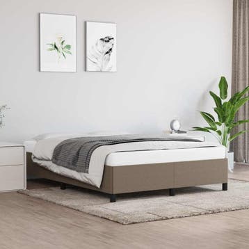 vidaXL Bedframe zonder matras stof taupe 140x190 cm, Verzenden, Nieuw