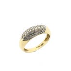 Gouden pavéring met zirconia, Handtassen en Accessoires, Ringen, 18 tot 19, Gebruikt, Overige kleuren, Ophalen of Verzenden