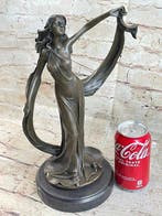 J. Kassin - Beeld, Antique Bronze Ribbon Dancer Sculpture –