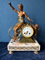 Pendule - Brons, Zinklegering, Marmer - 1900-1910 - La Fée, Antiek en Kunst