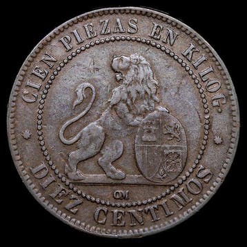 Espagne. Primera República. 10 Centimes 1870 - Barcelona