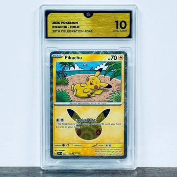 Pokémon Graded card - Pikachu Holo 043 - 30th Anniversary –