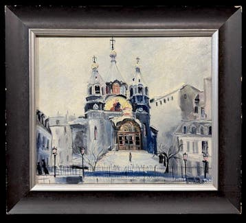Nicolas Auburtin (1921-?) - Paris: La Cathédrale Orthodoxe, Antiquités & Art