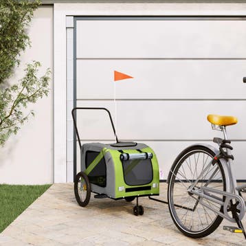 vidaXL Hondenfietstrailer oxford stof en ijzer groen en, Verzenden, Nieuw
