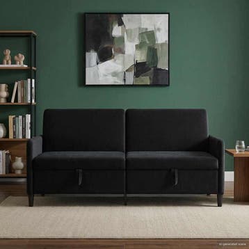 vidaXL Sofa met Opbergruimte Zwart 192 x 78 x 87 cm, Verzenden, Nieuw