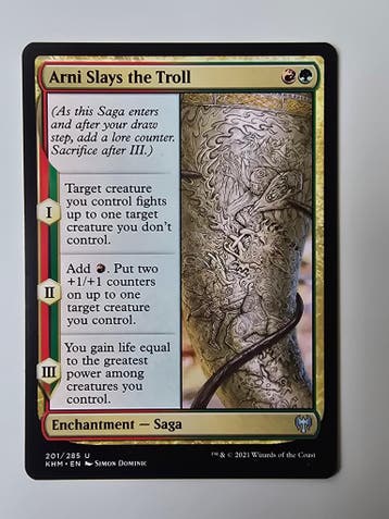 ARNI SLAYS THE TROLL (KHM) (201/285 U) (MTG) (TRADING CARD)