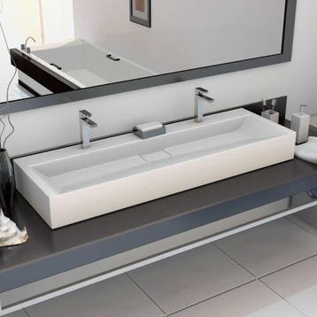 vidaXL Wastafel 120x46x11 cm mineraal gegoten/marmer gegoten, Verzenden