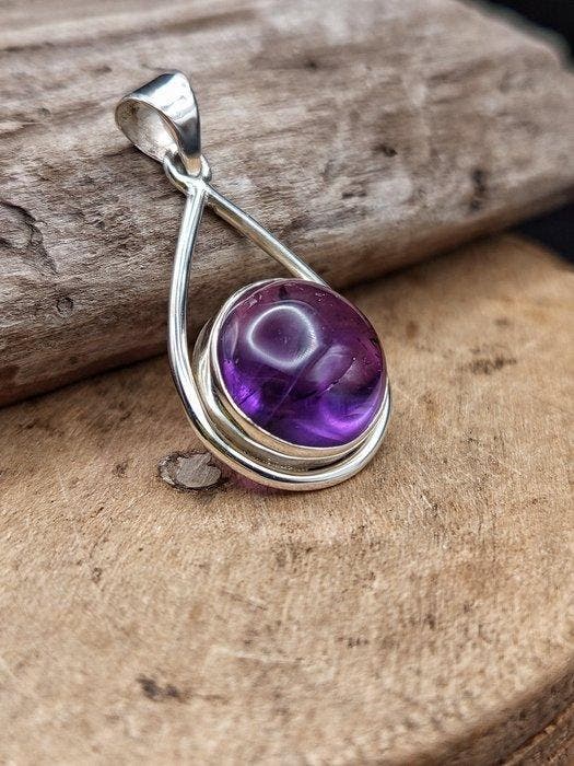 Uniek stuk juweel van 925 zilver met amethist topkwaliteit -, Collections, Minéraux & Fossiles