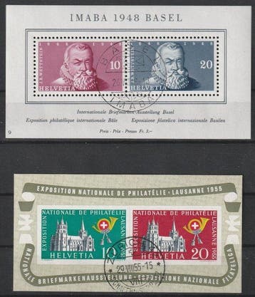 Zwitserland 1945/1955 - Diverse blokken uit deze periode