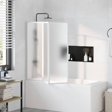 vidaXL Badscherm 3 panelen vouwbaar 117 x 120 cm, Verzenden
