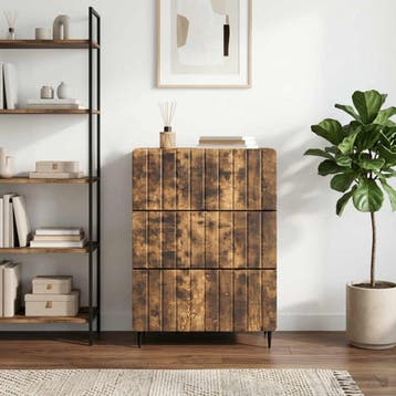 vidaXL Ladekast 66 x 34,5 x 92 cm Bewerkt hout Gerookt eiken, Verzenden