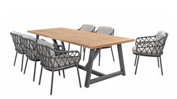 4 Seasons Outdoor Calpi tuinset antraciet met Noah tuintafel
