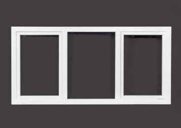 PVC draaikiep-vast-draaikiep b250xh130 cm Wit, Ophalen of Verzenden, Gevelraam of Ruit