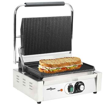 vidaXL Panini grill gegroefd 2200 W 43x30,5x20 cm, Electroménager, Verzenden