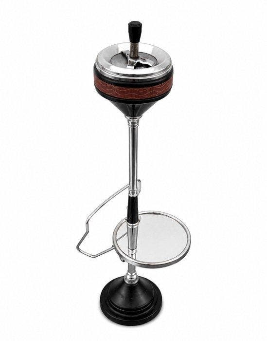 Asbak - Metaal - Vintage staande rookstandaard met asbak,, Antiek en Kunst, Kunst | Designobjecten