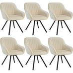 tectake Draaibare fluwelen stoel Snug, gestoffeerd - crème,, Verzenden, Nieuw