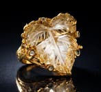 925 zilver - verguld - 28 ct citrien - topaas - Ring