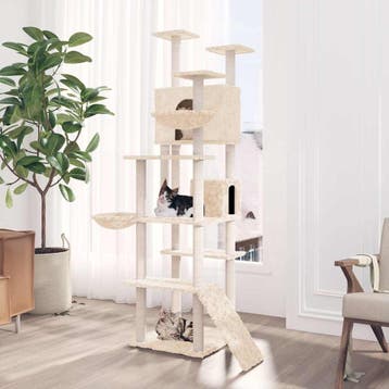 vidaXL Kattenmeubel met sisal krabpalen 191 cm crèmekleurig, Verzenden
