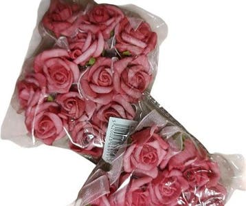 Mini Foam Roos Pink Roze Zelfklevend 2 cm Pak, Nieuw