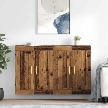 vidaXL Wandkast 2 st Oudhout 69,5 x 34 x 90 cm Bewerkt hout, Huis en Inrichting, Verzenden, Nieuw