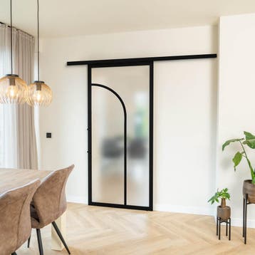 Stalen Schuifdeur koofsysteem 2 Vlaks rond Kathedraalglas, Doe-het-zelf en Bouw, 75 tot 150 cm, Nieuw, 150 tot 225 cm, Metaal
