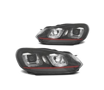 Phares Pour Volkswagen Vw Golf Mk6 08-12 Daylight Fond Noir, Verzenden