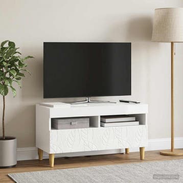 vidaXL LED tv-meubel Hoogglans Wit Bewerkt hout, Verzenden, Nieuw
