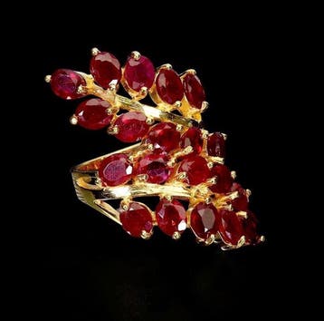 Zonder minimumprijs - Ring 14K geelgoud verguld 925 sterling, Nieuw