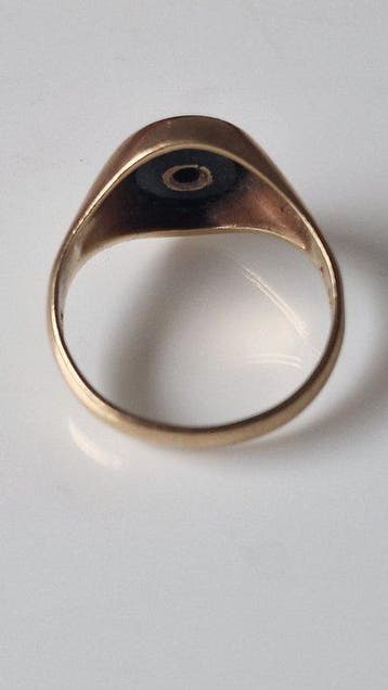 Bague - 9 carats Or jaune - 0.15ct. tw. Diamant (Naturelle)