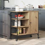 vidaXL Keuken Trolley Artisan Eiken 87.5 x 39 x 84.5 cm, Verzenden, Nieuw