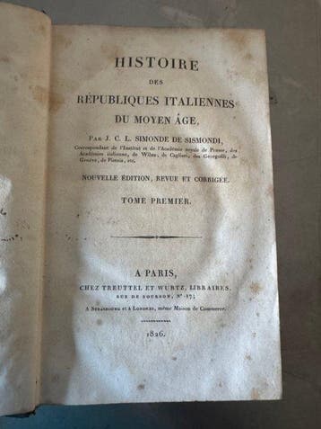 J. C. L. Simonde de Sismondi - Histoire des républiques