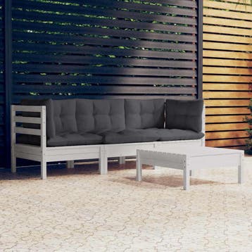 vidaXL 4-delige Loungeset met antracietkleurige kussens, Verzenden, Loungeset