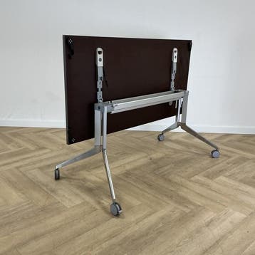 Haworth verrijdbare klaptafel 160x80 cm Zebrano blad, Huis en Inrichting, Tafelonderdelen, Gebruikt