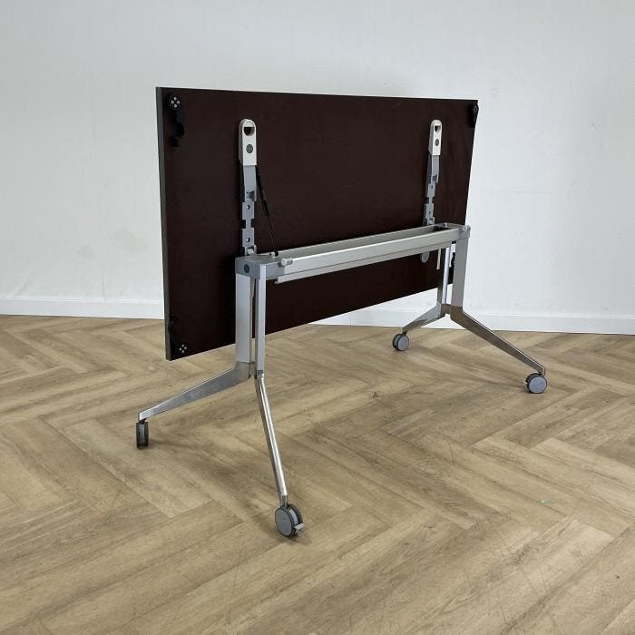 Haworth verrijdbare klaptafel 160x80 cm Zebrano blad, Huis en Inrichting, Tafelonderdelen, Gebruikt