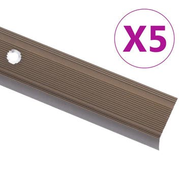 vidaXL Trapneuzen L-vormig 5 st 100 cm aluminium bruin, Verzenden, Nieuw