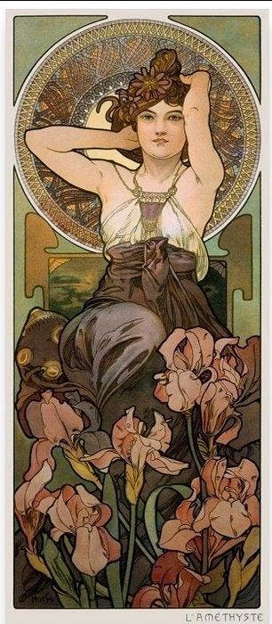 Marie Alphonse Mucha - “Gemstones: Amethyst, 1900”.