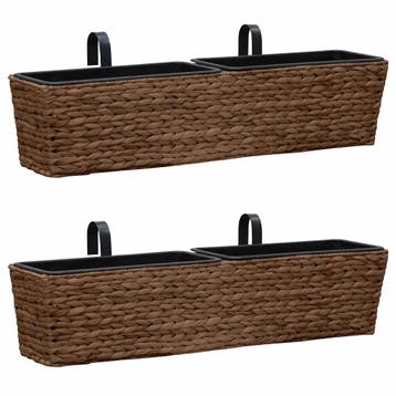 vidaXL Plantenbakken 2 st waterhyacint bruin, Tuin en Terras, Verzenden, Nieuw