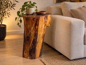 Bijzettafel - TRONCO Design - Olive - Olijfhouten tafel, Antiquités & Art