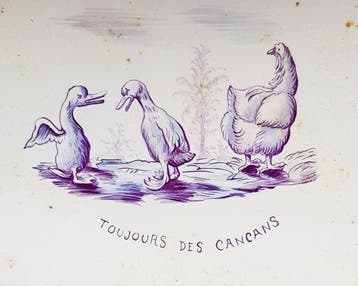 Emile Gallé - Plateau - Toujours des cancans - Céramique