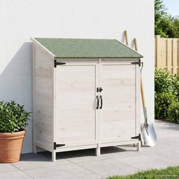 vidaXL Tuin Shed met dak Wit 106,5 x 56 x 113,5 cm Massief, Verzenden