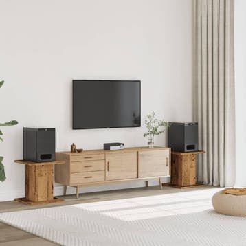 vidaXL Speakerstandaards 2 st 30x30x40 cm bewerkt hout oud, Verzenden