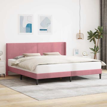 vidaXL Bedframe met hoofdeinde Roze 200 x 200 cm Fluweel, Verzenden