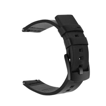 DrPhone LB1 - Lederen Armband - 22mm - Zwart - Universeel, Verzenden, Nieuw