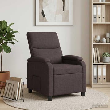 vidaXL Massage Relaxstoel Donkerbruin Stof, Maison & Meubles, Verzenden