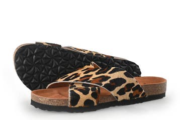 Manfield Slippers in maat 39 Beige, Slippers, Verzenden, Beige, Zo goed als nieuw