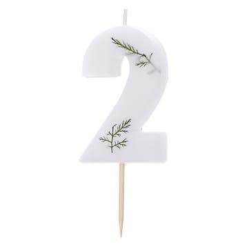 Witte Kaars 2 Jaar Gebladerd 5cm, Verzenden, Nieuw