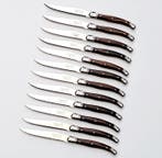 Laguiole - 12x Steak knives - Dark Brown - incl. Certificate
