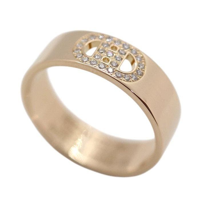 Hermès - Ring - H dancre PM - 18 karaat Roségoud - diamant, Bijoux, Sacs & Beauté, Bagues